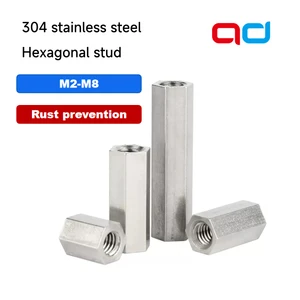 Stainless Steel 304 Hexagonal Double Pass Stud Plain Finish Isolation Extended Support Column Chassis Wiring