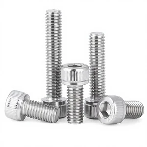 SNIPPIN 304 Stainless Steel Self Colored Finish Hex Socket Head Cap Screw DIN912 Bolt Grade A2-50/A2-70/A2-80 2 Nuts Per Bolt