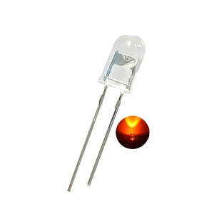 Rohs Certificated 20000mcd T1 3/4 F5 590-595nm Traffic Amber 5mm Diode 2.0-2.2V 20mA For Traffic Signal LED Array