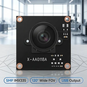 5MP IMX335 USB Camera Module 120° Wide FOV F1.55 Lens Compact Size for Guide Robot Food Delivery Robotic Vacuum SLAM