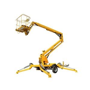 10m~16m Hydraulic Electric Spider Man Lift Cherry Picker Trailer Boom Lift For Sale