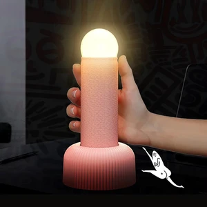 LED Night Light Table Sleep Night Lamp Hand Pull Switch Rechargeable Atmosphere Table Lamp for Bedroom Decoration Birthday Gift
