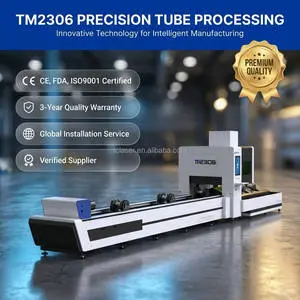 Jinan Tianchen Two-Chuck Professional Fiber Laser Tube Cutting Machine Water Cooling CNC Cypcut for Square Tubes Profile Cutting