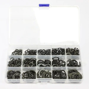 230pcs WK.HARDWARE Black Alloy Steel C Clip Circlips 18 Sizes Assortment Boxed Retaining Rings Set Wholesale