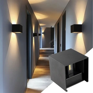 Creative Indoor/Outdoor LED Wall Lamp with Sensor for Villa Corridor Balcony Hotel Bedside Aluminum Body Wall Mounted Light