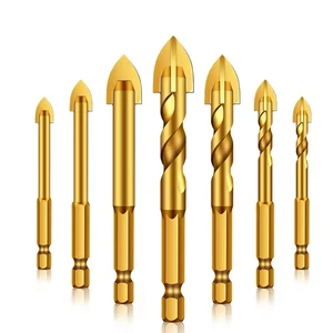 3-12mm Cross Head Multifunction Drill Bit Customized for Glass Ceramic Tile Porcelain Drilling Durable Carbide Steel V-Groove