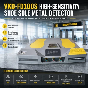 VKD-FD100S High-Sensitivity IP54 Waterproof WiFi Audio-Visual Voice Alarm Professional Shoe Sole Metal Detector 400mm Detection