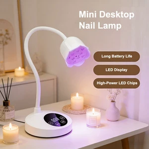 Wholesale Mini UV LED Nail Lamp 30W Compact Portable Rechargeable Professional High Power Fast Curing Gel Drying Lamp White Pink