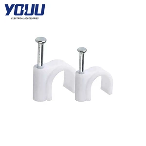 YOUU High Quality White Plastic Round Steel Nail Wire Wall Holder Clamp Elastic Shock Resisting Cable Clips for Cable Management