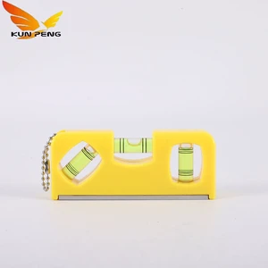 Portable Mini Compact Balance Industrial Grade Yellow Spirit Level Ruler Tool Measuring Appliance with Accuracy +/-10mm Plastic