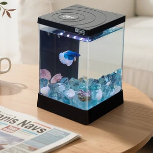 YEe Factory Wholesale Mini Betta Fish Tanks Small Acrylic Aquarium Fish Tank With Temperature Display And Aquarium Filter