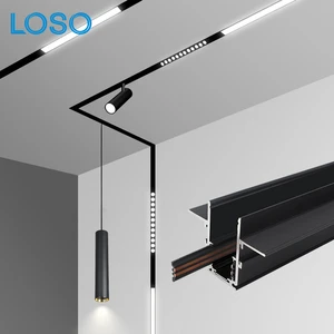 LOSO Wholesale Price Modern Store Hotel Office Aluminum Recessed LED Magnetic Track Light
