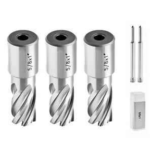 5pcs Annular Cutter Set with Weldon Shank HSS 3 Drill Bits 1\