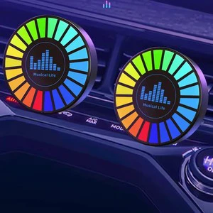 Hot Sale Led Music Rhythm Light RGB Rechargeable Sound Control Light Round Sound Dynamic Rhythm Light