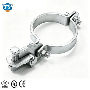 FM For Unistrut Pipe Set Strut Channel Pipe Clamp Set Fitting Adjustable Pipe Bracket Metal Inch Galvanized Industrial
