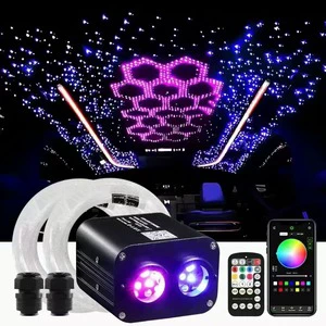 20W Flashing Double Head Independent Control APP Starry Ceiling Remote Control Fiber Optic Light RGBW Fiber Optic Machine