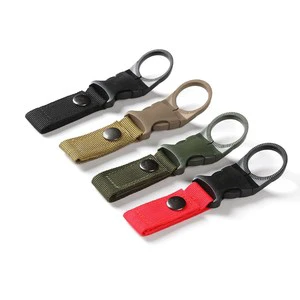 Wholesales Outdoor Climbing Hiking Tactical Nylon Webbing Buckle Hook Portable Water Bottle Holder Clip