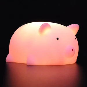 Chinese Factory Ningbo Creative pink Pig Sleeping Led Night Light