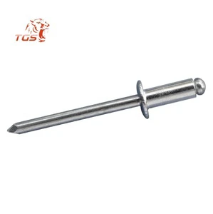 TGS High Strength Structural Blind Rivet 1/8 X 3/8 Aluminum Steel 4x10 3/16 4mm White Pop Rivets with Flat Solid Head