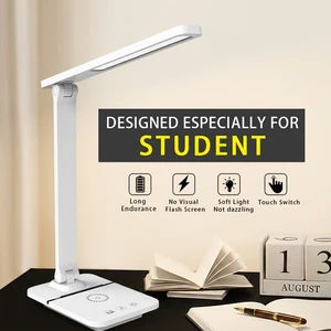 Bedroom Reading Room Simple Minimalist Touch Control Electric ABS LED Desk Lamp Flexible with Wireless Charger Study Night Light