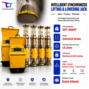 Chip and Remote Control Synchronized Lifting System Hydraulic Jack for Large Infrastructure Raising