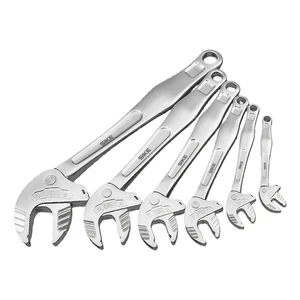 Industrial-grade DIY 16-19 mm Quick-adjustable Snap-type Serrated Claw Chrome-plated CR-MO Multi-functional Crab Claw Wrench