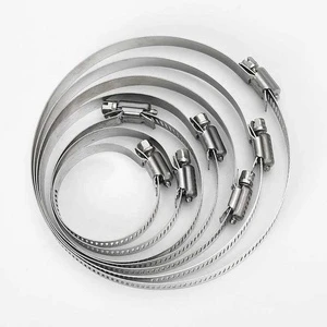 304 Stainless Steel Hose Hoop Pipe Clamp Clip Quality Screw Worm Drive Hose Clamp