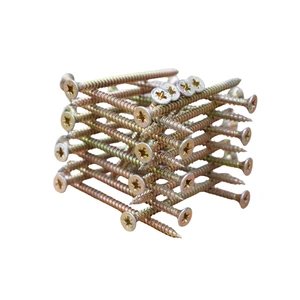 Chipboard Screws Yellow Zinc Plated Metric Coarse Thread C1022 Wood Screws MDF Particle Board Fasteners Furniture Assembly