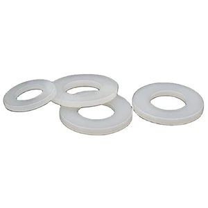 High Quality Customized Plain Finish Nylon White Flat Washer Gaskets with Polished Surface Treatment Compatible M6-M12 Screws