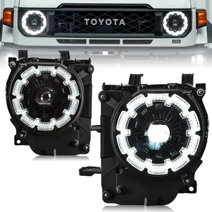 New LED Headlight Upgrade Modified Full Head Lamp for Toyota Land Cruiser LC76 2024 Turn Signals Daytime Running Lights