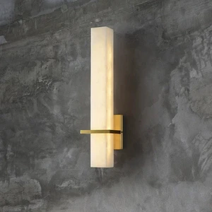 Customized New Style Decoration Wall Light Living Room Bedside Hotel Lighting Led Rectangular Long Alabaster Wall Sconce