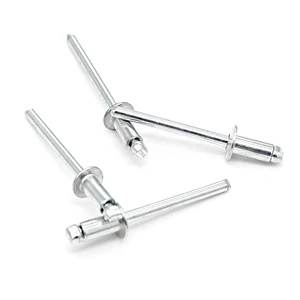 Aluminum Blind Rivets with Open Type Flat Head Solid Pop Rivets Open End ISO Standard Galvanized Finish GB12618 Blind Rivet
