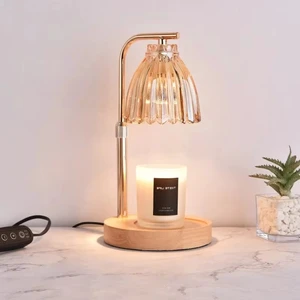 2 In 1 Bedroom Night Light Tabletop Dimmable Electric Wax Warmer Lamp With Timer For Home Living Room Decor