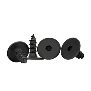 M3.9M4M4.6M5 Black Hexagon Socket Thin Large Head Self-Tapping Screw Zinc Plated Flat Head Large