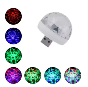 Fast Delivery Portable Mini USB Mobile Phone Disco Light Music Control Magic Ball Lamp for Bar Home Party