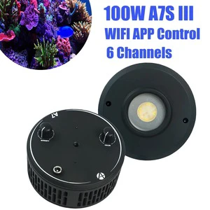 Skynuo A7III 3.0 Generation WiFi APP 100W Full Spectrum Coral Light with 70°/90°Reflectors 6 Channels LED Marine Aquarium Light