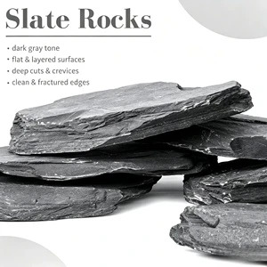 Natural Slate Rock Large Flat Aquarium Stones Aquascaping Terrariums Reptile Tanks Fish Tank Decor