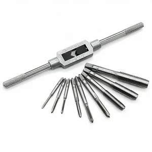 Heavy Duty Precision Metric Hand Thread Plug Set M3-M12 Adjustable Wrench Holder Tap for Mechanical Maintenance