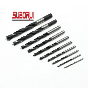 SUBORUI Carbon Steel Rolled Brad Point Wood Drill Bit for Wood Precision Hole Drilling