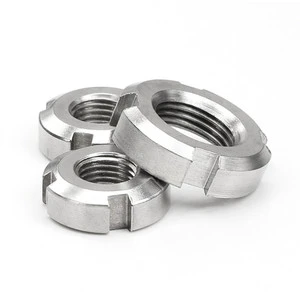 Stainless Steel Carbon Steel GB812 DIN981 Slotted Round Nuts Locknuts with Fine Thread