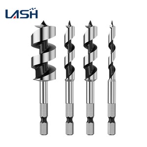 100mm High Carbon Steel LANSHENG LS00017 Wood Auger Hex Shank Drill Bit for Softwood Hardwood Wood Boards High-efficiency