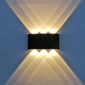 Luxury Led Square Modern Mounted up Down Garden Living Room Wall Home Room Decor Waterproof Outdoor Wall Light Lamp