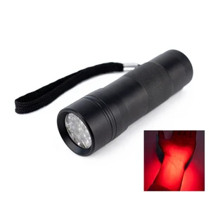 Aluminum Mini Torch 12 LED Vein Finder Light Red Beam Locate Vein Led Flashlight