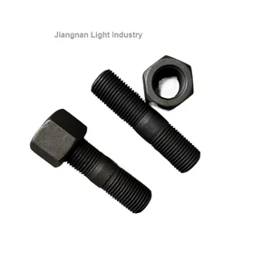 New Top-Rated M10 Double Thread Bolt with Nut-Gray Coating ISO/TS 16949 Certified for Heavy Duty Trucks & Commercial Vehicles