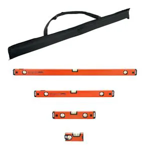 Torpedo 4-Piece Magnetic Leveler Tool Set Aluminum Alloy with Clear 3 Green Vials Hanging Hole Includes 4/12/24/40 Laser Levels