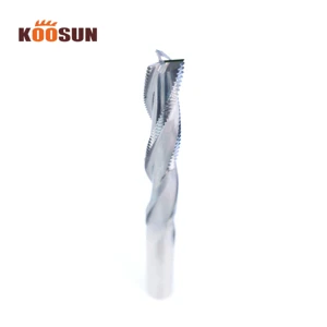 KOOSUN CNC Rough Milling Cutter 3 Flutes Upcut 3Flute End Mill CNC Spiral Carbide Rough Router Bit for Wood