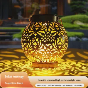 Spherical Lantern Monocrystalline Solar-powered ABS+PC Art Craft Waterproof IP65 LED Rustproof Durable Painted Garden Light