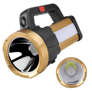 Powerful LED Flashlight Torches Strong Searchlight Waterproof USB Rechargeable Spotlight Long Range Hunting Lamp With Side Light
