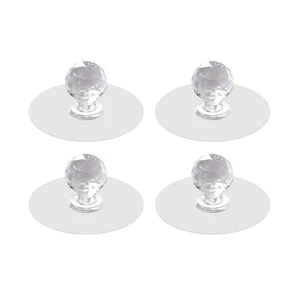 5cm Foldable Plastic Suction Cup Cabinet Door Handle Non-punching Self-adhesive Sliding Door Drawer Hooks for Bathroom Wardrobe