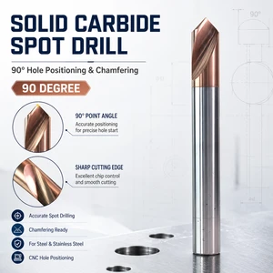 Solid Carbide Spot Drill 90 Degree NC Center Drill Chamfer Drill for Metal Hole Positioning
